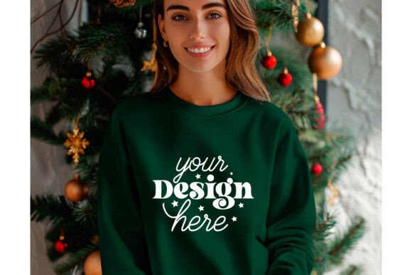 Christmas Forest Green Shirt Mockup 25: Graphics & Product Mockups