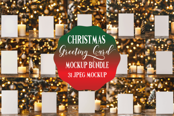 Christmas Greeting Card Mockup Bundle: Graphics & Product Mockups