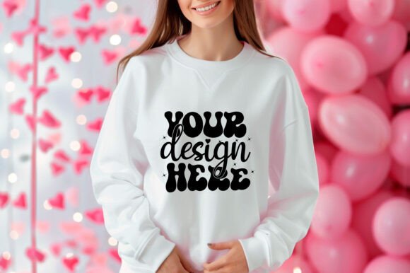 Gildan 18000 Women Valentine Mockup 116: Graphics & Product Mockups