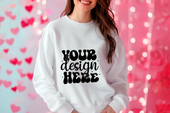 Gildan 18000 Women Valentine Mockup 154: Graphics & Product Mockups