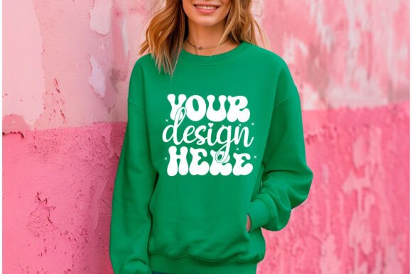 Gildan 18000 Women Valentine Mockup 179: Graphics & Product Mockups