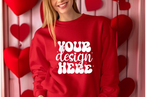 Gildan 18000 Women Valentine Mockup 183 Graphics