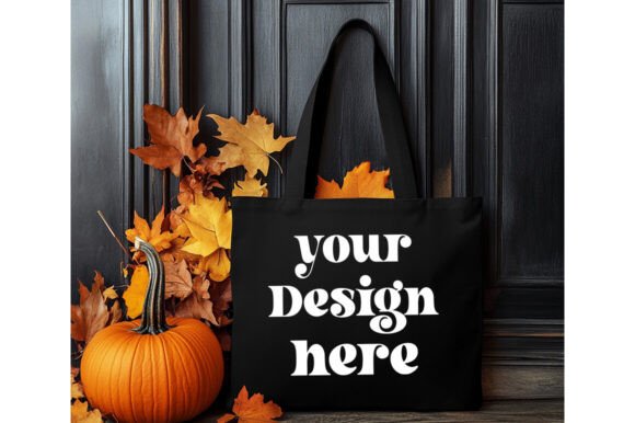 Halloween Black Tote Bag Mockup 2: Essential Graphics