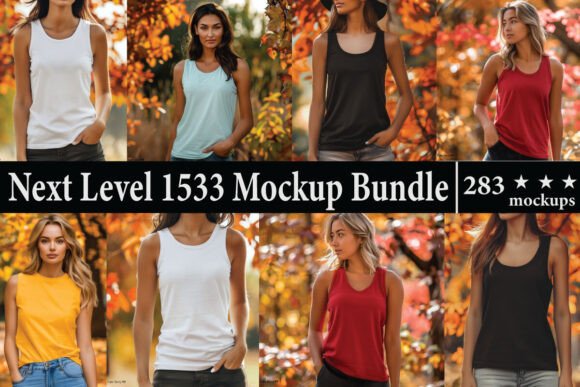 Next Level 1533 Mockup Bundle: Essential Graphics for Product Mockups