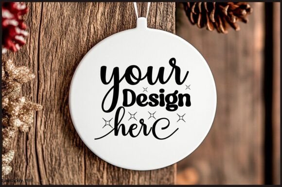 Round Christmas Ornament Mockup 109: Graphics for Product Mockups