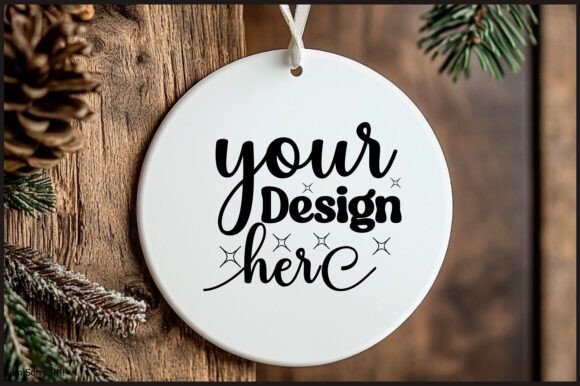 Round Christmas Ornament Mockup 110: Graphics for Product Mockups
