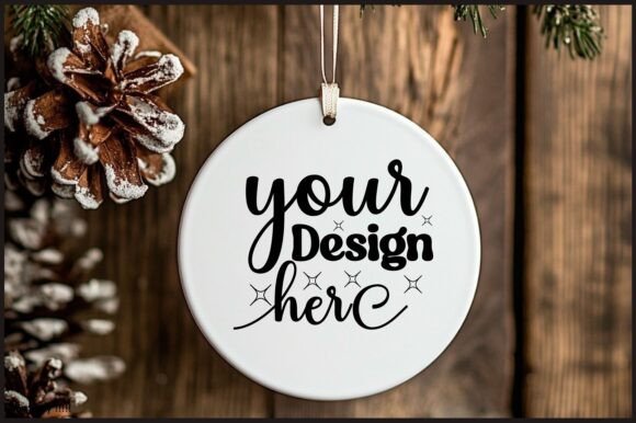 Round Christmas Ornament Mockup 111: Graphics & Product Mockups