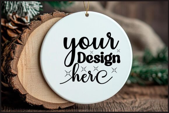 Round Christmas Ornament Mockup 53: Graphics & Product Mockups
