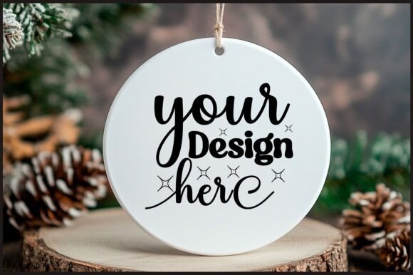 Round Christmas Ornament Mockup 54: Essential Graphics