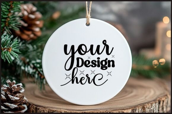 Round Christmas Ornament Mockup 62: Graphics & Product Mockups