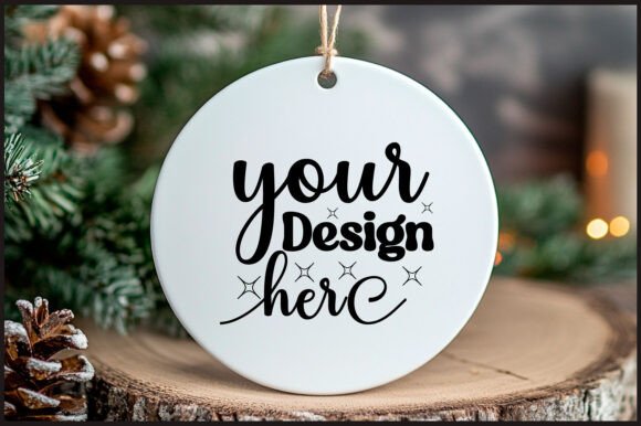 Round Christmas Ornament Mockup 92: Graphics for Product Mockups